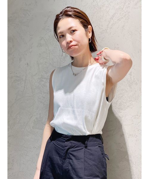 Ungrid（アングリッド）の「オーガニックコットンタンクトップ（タンクトップ・レディース・ブラック/パープル/モカ/オフホワイト・FREE）」の2枚目の写真