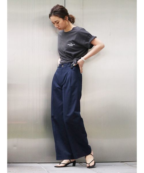 Ungrid（アングリッド）の「バックエンブロイダリールーズTee（Tシャツ/カットソー・レディース・チャコールグレー/パープル/オフホワイト/カーキ・FREE）」の18枚目の写真