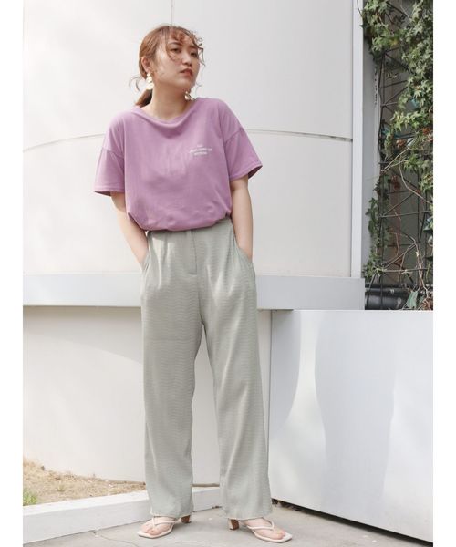 Ungrid（アングリッド）の「バックエンブロイダリールーズTee（Tシャツ/カットソー・レディース・チャコールグレー/パープル/オフホワイト/カーキ・FREE）」の15枚目の写真