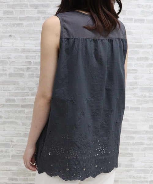 ap retro(アプレトロ)の「カットワーク刺繍ブラウス【ZOZO限定アイテム】(シャツ/ブラウス・レディース・ブラック/グレー/ピンク/アイボリー/グリーン・FREE)」の11枚目の写真