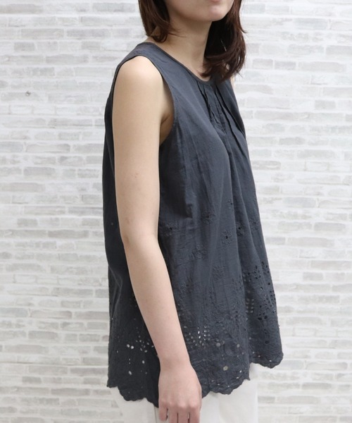 ap retro(アプレトロ)の「カットワーク刺繍ブラウス【ZOZO限定アイテム】(シャツ/ブラウス・レディース・ブラック/グレー/ピンク/アイボリー/グリーン・FREE)」の10枚目の写真