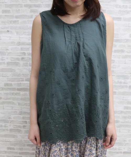 ap retro(アプレトロ)の「カットワーク刺繍ブラウス【ZOZO限定アイテム】(シャツ/ブラウス・レディース・ブラック/グレー/ピンク/アイボリー/グリーン・FREE)」の12枚目の写真