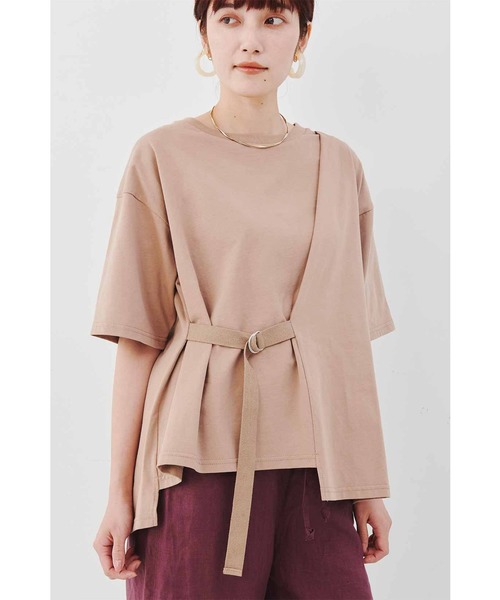 MEDE19F（メデジュウキュウ）の「ＭＥＤＥ１９Ｆ　ベルテッドアシメタックＴシャツ（Tシャツ/カットソー・レディース・ベージュ/ホワイト・MEDIUM/LARGE/X-LARGE/XX-LARGE）」の12枚目の写真