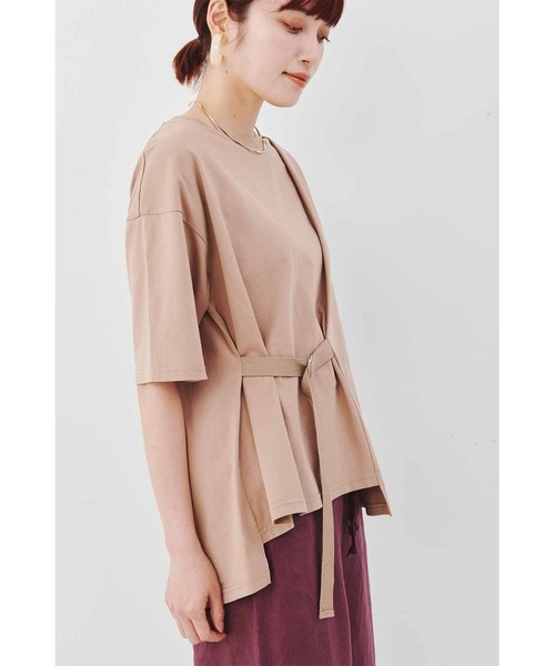 MEDE19F（メデジュウキュウ）の「ＭＥＤＥ１９Ｆ　ベルテッドアシメタックＴシャツ（Tシャツ/カットソー・レディース・ベージュ/ホワイト・MEDIUM/LARGE/X-LARGE/XX-LARGE）」の8枚目の写真