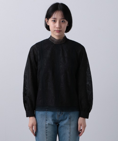 PAGEBOY（ページボーイ）の「ペイズリーレースロングスリーブブラウス（シャツ/ブラウス・レディース・オフホワイト/ブラック/モカ・FREE）」の8枚目の写真