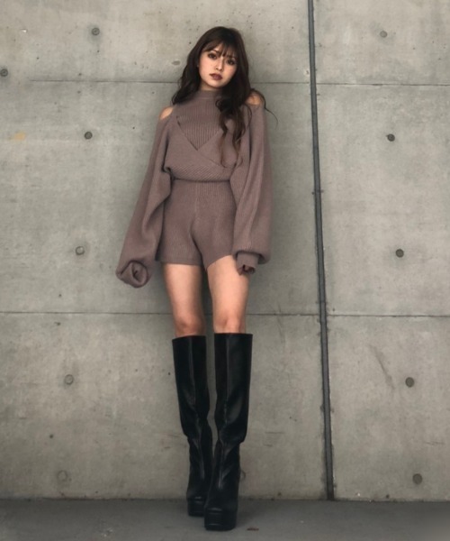 PARTY カシュクールニットオールインワン ENVYM（アンビー）の「カシュクールニットオールインワン