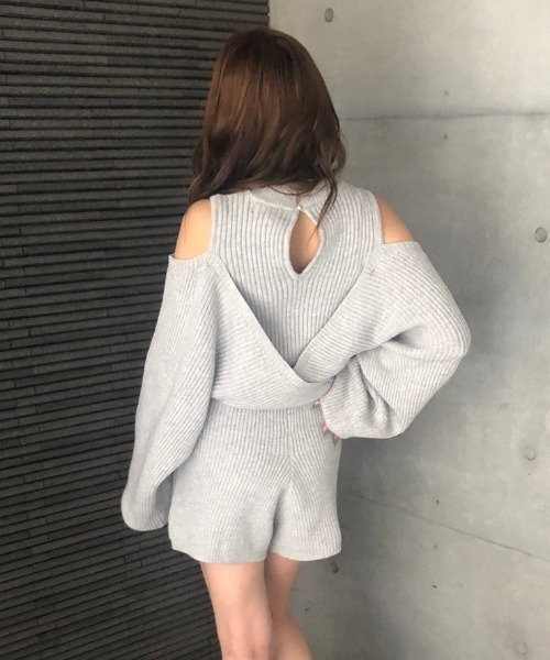 PARTY カシュクールニットオールインワン ENVYM（アンビー）の「カシュクールニットオールインワン