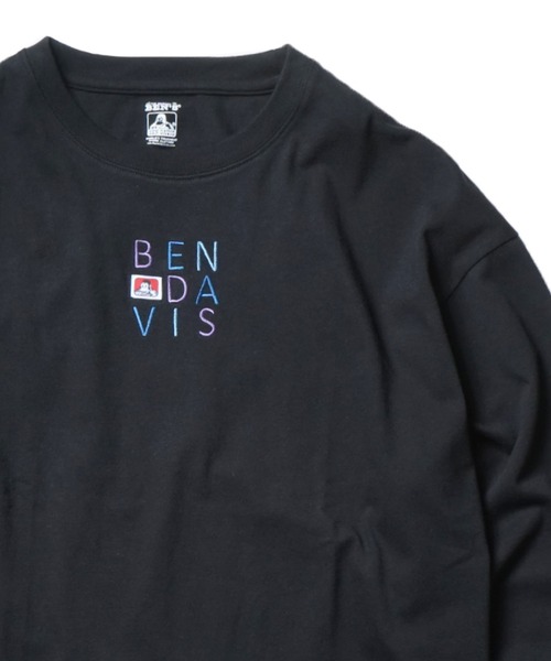 BEN DAVIS(ベンデイビス)の「《BEN DAVIS》EMBRO LONG SLEEVE ladies(Tシャツ/カットソー・レディース・ホワイト/ブラック/ブルー・MEDIUM/LARGE)」の2枚目の写真