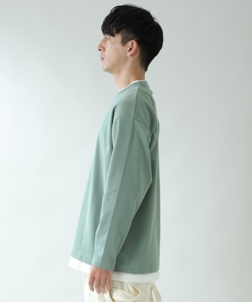 RAGEBLUE（レイジブルー）の「レイヤードロンT/917053（Tシャツ/カットソー・メンズ・キャメル/ホワイト/ブラック/グリーン・LARGE/MEDIUM）」の9枚目の写真