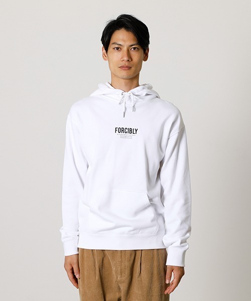 UNIVERSALOVERALL moussy フード付きパーカー ホワイト AZUL BY MOUSSY | サムホールジップパーカー (スウェット