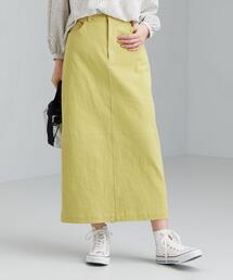 green label relaxing | SC コットン / PU スリット タイト スカート(スカート)