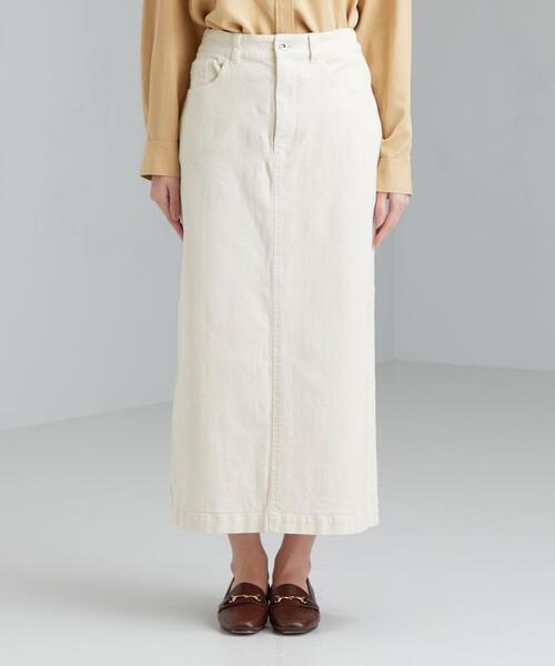 green label relaxing（グリーンレーベルリラクシング）の「SC コットン / PU スリット タイト スカート（スカート・レディース・イエロー/オフホワイト/ブラック・36/38）」の19枚目の写真