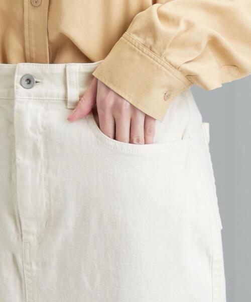 green label relaxing（グリーンレーベルリラクシング）の「SC コットン / PU スリット タイト スカート（スカート・レディース・イエロー/オフホワイト/ブラック・36/38）」の11枚目の写真