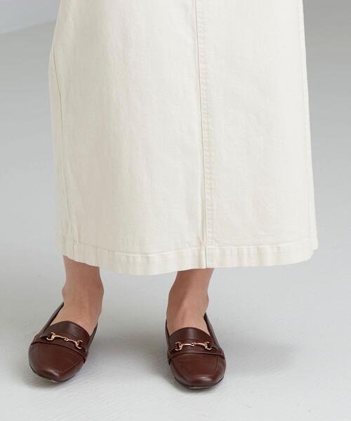 green label relaxing（グリーンレーベルリラクシング）の「SC コットン / PU スリット タイト スカート（スカート・レディース・イエロー/オフホワイト/ブラック・36/38）」の13枚目の写真