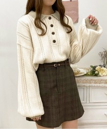 細ケーブルポロニット【ZOZOTOWN限定アイテム】