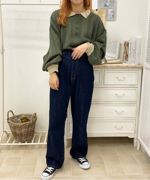 apres jour(アプレジュール)の「細ケーブルポロニット【ZOZOTOWN限定アイテム】(ニット/セーター・レディース・ブラック/アイボリー/その他/モスグリーン/ダークブルー・X-LARGE/フリー)」の21枚目の写真