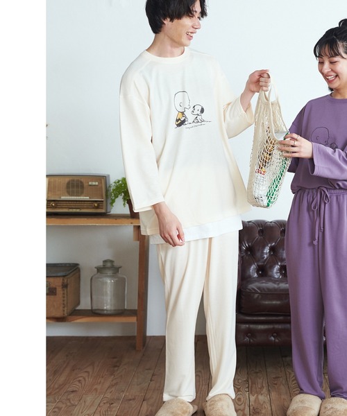 セール Peanuts ピーナッツ キャラクターｓｅｔｕｐ ルームウエア パジャマ セットアップ チャーリー ブラウン スウェット ルームウェア パジャマ Peanuts ピーナッツ のファッション通販 Zozotown