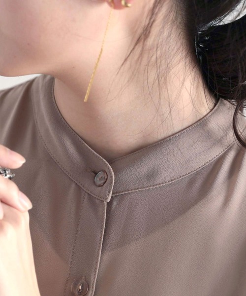 classicalelf(クラシカルエルフ)の「無地ロング丈 バンドカラー シフォンシアーシャツ(長袖)(シャツ/ブラウス・レディース・ホワイト/ライトグレー/モカ・MEDIUM/LARGE/X-LARGE)」の21枚目の写真