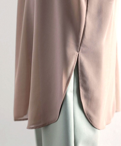 classicalelf(クラシカルエルフ)の「無地ロング丈 バンドカラー シフォンシアーシャツ(長袖)(シャツ/ブラウス・レディース・ホワイト/ライトグレー/モカ・MEDIUM/LARGE/X-LARGE)」の22枚目の写真