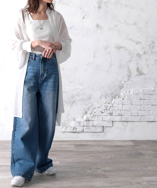 classicalelf(クラシカルエルフ)の「無地ロング丈 バンドカラー シフォンシアーシャツ(長袖)(シャツ/ブラウス・レディース・ホワイト/ライトグレー/モカ・MEDIUM/LARGE/X-LARGE)」の12枚目の写真