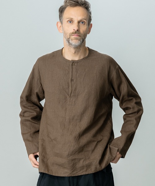 ORCIVAL リネンヘンリーネックシャツ MEN LINEN 100％ ORCIVAL（オーシバル）の「【ORCIVAL】リネンヘンリーネック