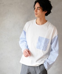 niko and... | ストライプスリーブポケットＴシャツ(Tシャツ/カットソー)