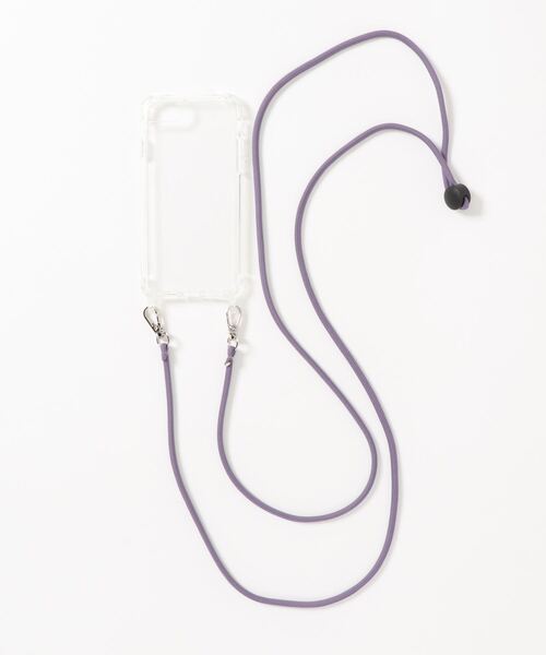 SPINNS（スピンズ）の「【ショルダー付】紐ループクリアモバイルケース/iPhone12対応（スマホケース/カバー・レディース・ホワイト/ブラック/ブルー/ベージュ/オレンジ/パープル/カーキ・11/7/8/X/12/13）」の6枚目の写真