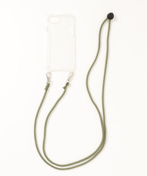 SPINNS（スピンズ）の「【ショルダー付】紐ループクリアモバイルケース/iPhone12対応（スマホケース/カバー・レディース・ホワイト/ブラック/ブルー/ベージュ/オレンジ/パープル/カーキ・11/7/8/X/12/13）」の4枚目の写真