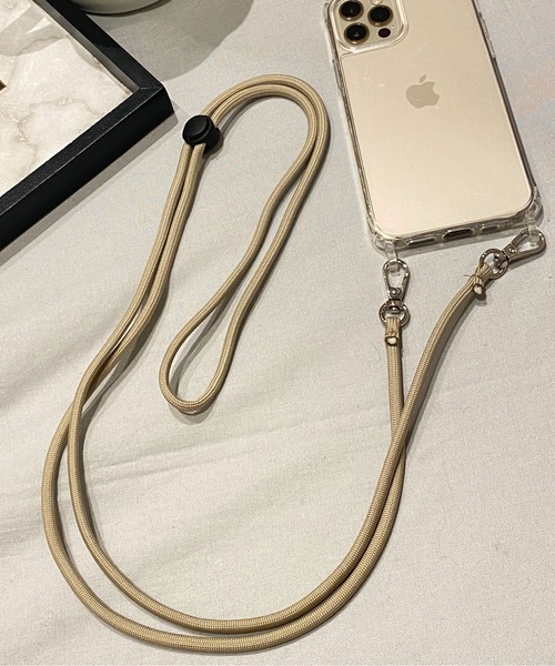 SPINNS（スピンズ）の「【ショルダー付】紐ループクリアモバイルケース/iPhone12対応（スマホケース/カバー・レディース・ホワイト/ブラック/ブルー/ベージュ/オレンジ/パープル/カーキ・11/7/8/X/12/13）」の8枚目の写真