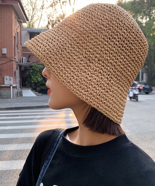 aimoha(アイモハ)の「シンプル夏ハット (SS)(ハット・レディース・ブラック/ベージュ/オフホワイト・FREE)」の3枚目の写真