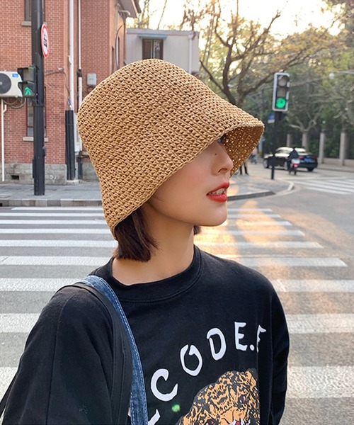 aimoha(アイモハ)の「シンプル夏ハット (SS)(ハット・レディース・ブラック/ベージュ/オフホワイト・FREE)」の5枚目の写真