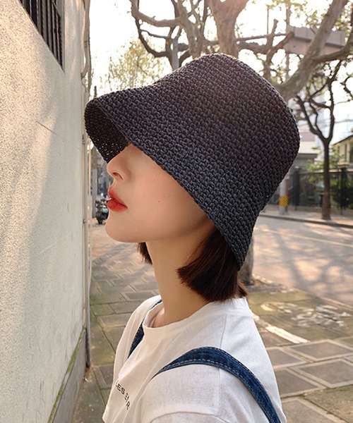 aimoha(アイモハ)の「シンプル夏ハット (SS)(ハット・レディース・ブラック/ベージュ/オフホワイト・FREE)」の7枚目の写真