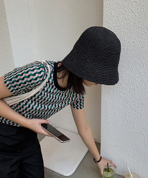 aimoha(アイモハ)の「シンプル夏ハット (SS)(ハット・レディース・ブラック/ベージュ/オフホワイト・FREE)」の8枚目の写真