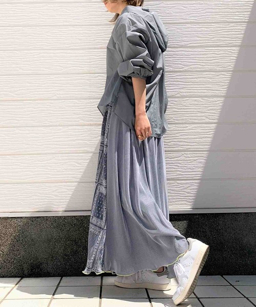 Q（キュー）の「ワッシャーシャツパーカー（シャツ/ブラウス・レディース・ホワイト/ライトグレー・ONE SIZE）」の8枚目の写真