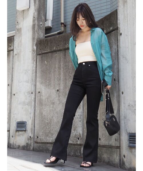 EVRIS（エヴリス）の「フレアデニムパンツ（デニムパンツ・レディース・ブラック/インディゴブルー・SMALL/MEDIUM）」の10枚目の写真