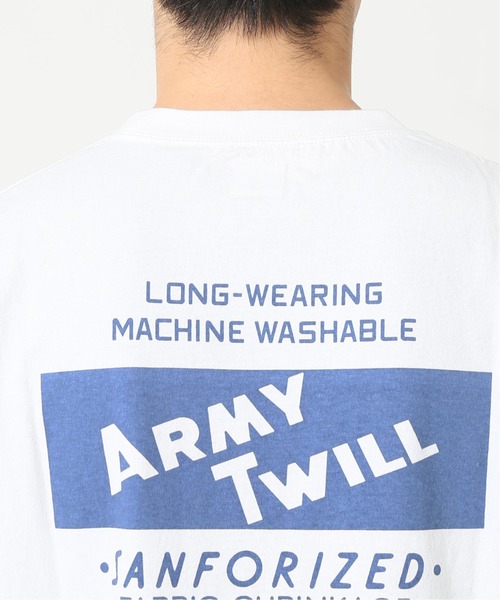 ARMY TWILL（アーミーツイル）の「【ARMY TWILL×JS/アーミーツイル】別注 バックプリント ロゴTシャツ（Tシャツ/カットソー・メンズ・ホワイト/グレー・MEDIUM/LARGE）」の10枚目の写真