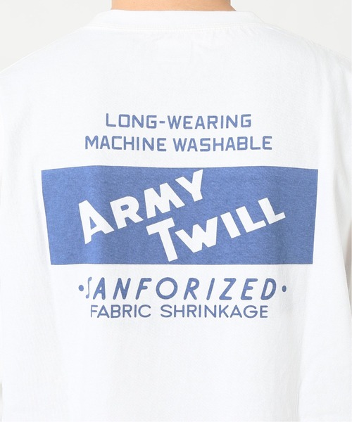 ARMY TWILL（アーミーツイル）の「【ARMY TWILL×JS/アーミーツイル】別注 バックプリント ロゴTシャツ（Tシャツ/カットソー・メンズ・ホワイト/グレー・MEDIUM/LARGE）」の13枚目の写真