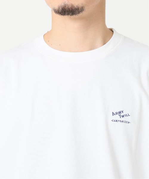 ARMY TWILL（アーミーツイル）の「【ARMY TWILL×JS/アーミーツイル】別注 バックプリント ロゴTシャツ（Tシャツ/カットソー・メンズ・ホワイト/グレー・MEDIUM/LARGE）」の6枚目の写真