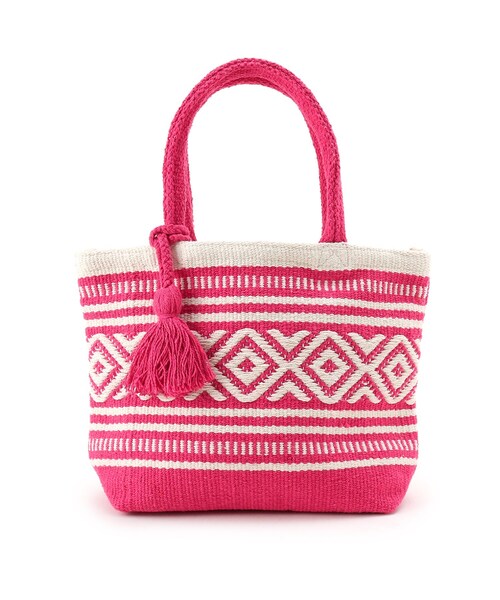 SHOO・LA・RUE（シューラルー）の「◆【インド綿】ミニランチトート（トートバッグ・レディース・ライトパープル/サンドベージュ/イエロー/ピンク系/ブルー/ブラック・00）」の6枚目の写真