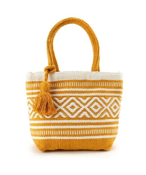 SHOO・LA・RUE（シューラルー）の「◆【インド綿】ミニランチトート（トートバッグ・レディース・ライトパープル/サンドベージュ/イエロー/ピンク系/ブルー/ブラック・00）」の5枚目の写真