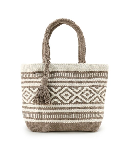 SHOO・LA・RUE（シューラルー）の「◆【インド綿】ミニランチトート（トートバッグ・レディース・ライトパープル/サンドベージュ/イエロー/ピンク系/ブルー/ブラック・00）」の2枚目の写真