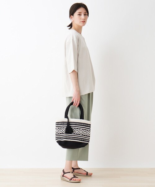 SHOO・LA・RUE（シューラルー）の「◆【インド綿】ミニランチトート（トートバッグ・レディース・ライトパープル/サンドベージュ/イエロー/ピンク系/ブルー/ブラック・00）」の12枚目の写真