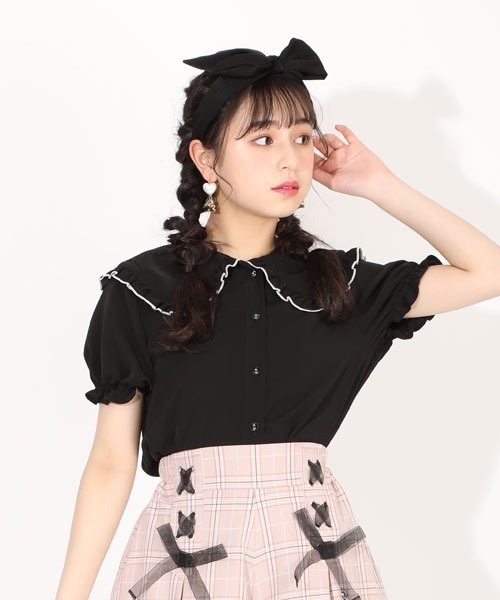 PINKHUNT（ピンクハント）の「PINKHUNT ピンクハント セーラー衿ブラウス 5359K（シャツ/ブラウス・キッズ・ブラック/ホワイト・130cm/140cm/150cm/160cm/120cm）」の10枚目の写真