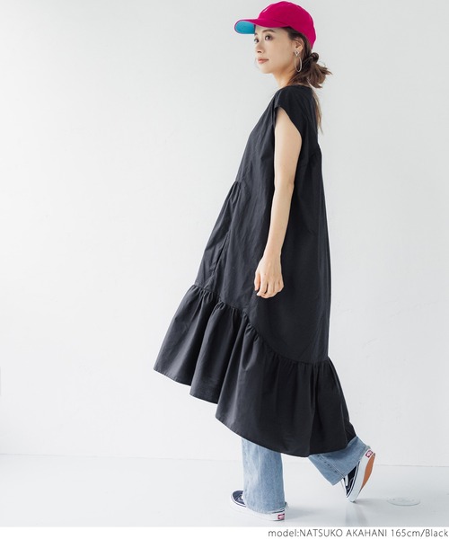 coca(coca)(コカ)の「ビンテージコットン・ティアードノースリーブワンピース(ワンピース・レディース・ホワイト/ブラック・ONE SIZE)」の16枚目の写真