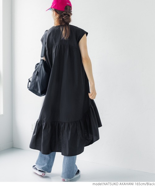 coca(coca)(コカ)の「ビンテージコットン・ティアードノースリーブワンピース(ワンピース・レディース・ホワイト/ブラック・ONE SIZE)」の17枚目の写真