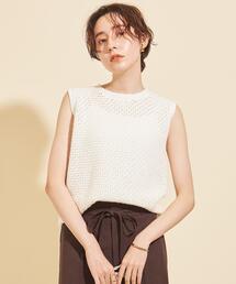BEAUTY&YOUTH UNITED ARROWS | BY∴ 麻コットンクロシェットノースリーブニット(ニット/セーター)