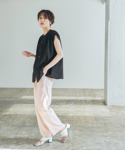 titivate(ティティベイト)の「バンドカラーギャザーブラウス(シャツ/ブラウス・レディース・ライトグレー/ブラック/ライトグリーン/ブルーグレー/コーラルピンク・S/M)」の22枚目の写真