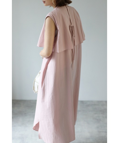 Bonjour Sagan（ボンジュールサガン）の「バックレースヨークデザインワンピース（ワンピース・レディース・ピンク/ライトカーキ・FREE）」の9枚目の写真