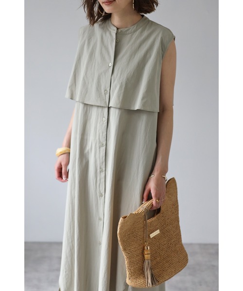 Bonjour Sagan（ボンジュールサガン）の「バックレースヨークデザインワンピース（ワンピース・レディース・ピンク/ライトカーキ・FREE）」の16枚目の写真