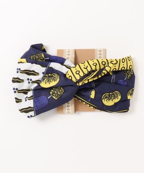 チャイハネ（チャイハネ）の「【チャイハネ】アフリカンファブリックヘアバンド（ヘアバンド・レディース・ネイビー/ブラウン/グリーン/イエロー・FREE）」の4枚目の写真